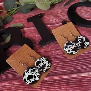 CowPrint Fish Hook EarRings~