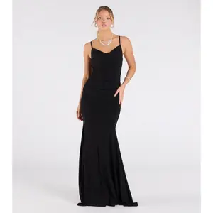 Corrina Cowl Neck Mermaid Glitter Formal Dress
