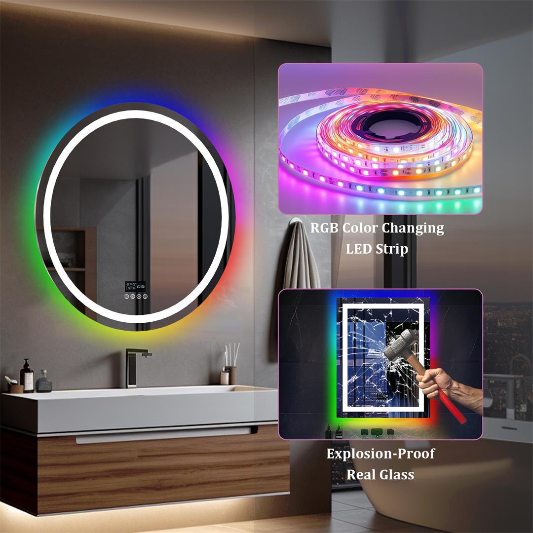 LumiBased LED Round Mirror LED Light with bluetooth