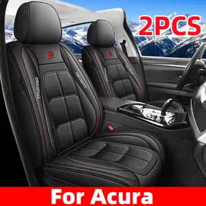 For Acura PU Leather Car Seat Cover 2PCS Waterproof Wear-Resistant Fully Wrapped Muscle Seat Covers for Front Seats Soft Comfortable Protection