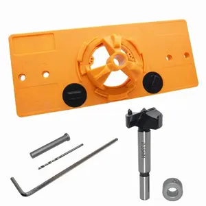 Hinge Drilling Jig Kit, 1 Set Hidden Hinge Drilling Guide Kit, Woodworking Hinge Jig Kit, Power Tool Accessories for DIY Furniture Assembly