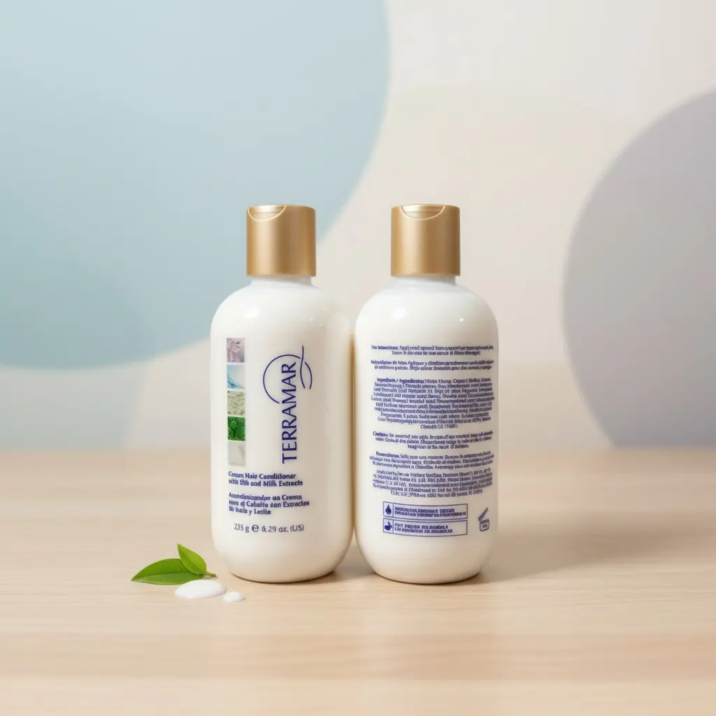 Terramar Cream Conditioner with Silk & Milk Extracts, Hydrating, Anti-Frizz Moisturizer for Smoother Hair, 8.29 oz