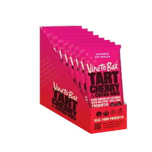 Tart Cherry and Cocoa Nibs Dark Chocolate Bars - 12-Ct Display Box