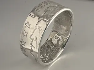 Incuse Indian 1/4 Oz Silver Round Coin Ring