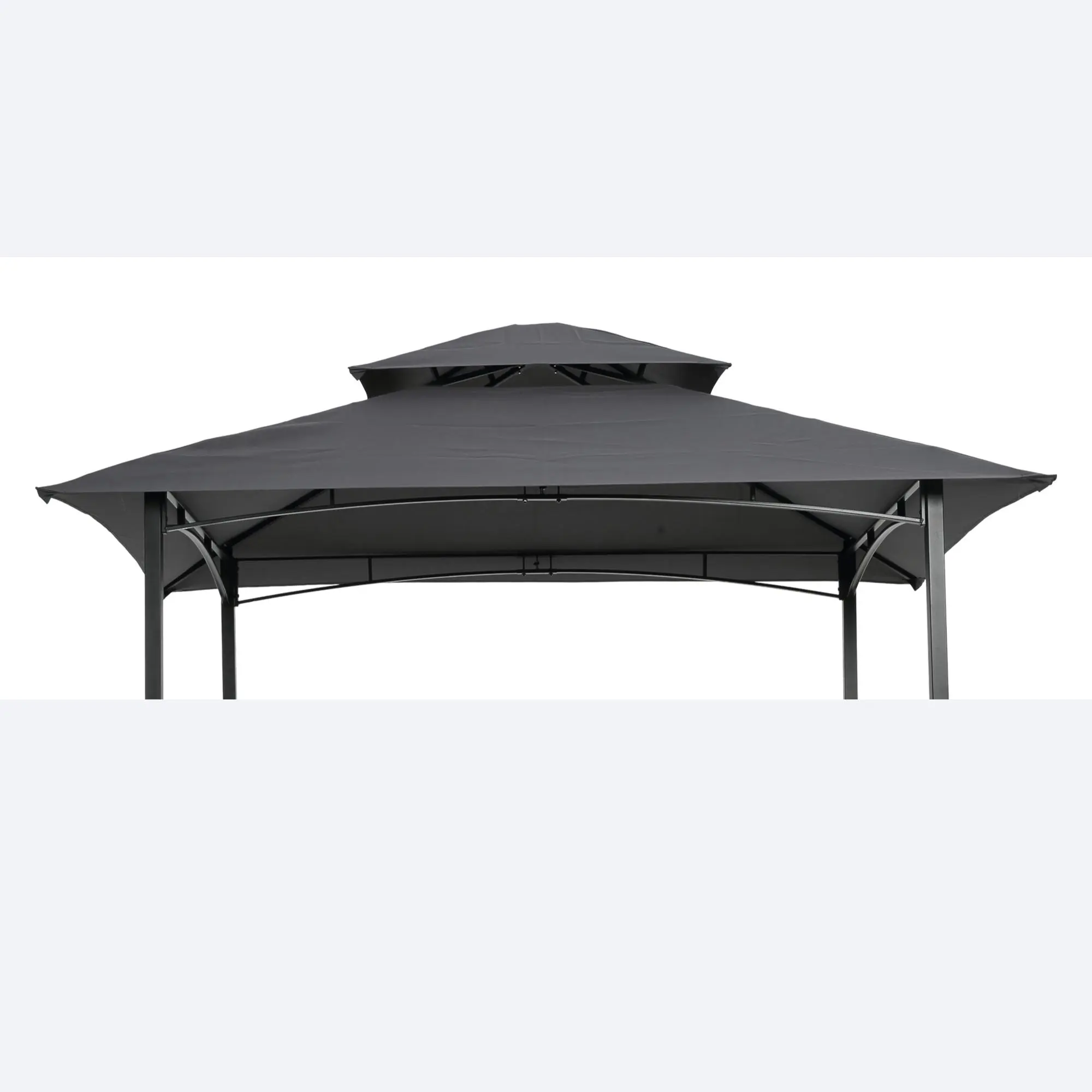 8x5ft Grill Gazebo Replacement Canopy – Double Tiered BBQ Tent Roof Cover. Polyester Fabric – UV Protection, Water-Repellent, Weather Fastness. Easy to Install