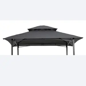 8x5ft Grill Gazebo Replacement Canopy – Double Tiered BBQ Tent Roof Cover. Polyester Fabric – UV Protection, Water-Repellent, Weather Fastness. Easy to Install