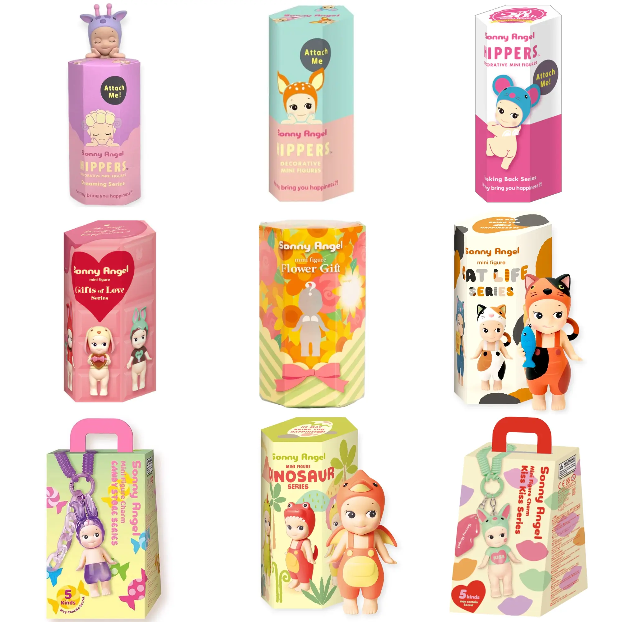 [ Flash Sale - Full Set Sonny Angle ] Blind Box Mini Figures & Keychains – Animal, Hippers, Cat Life, Flower & Charm Collections