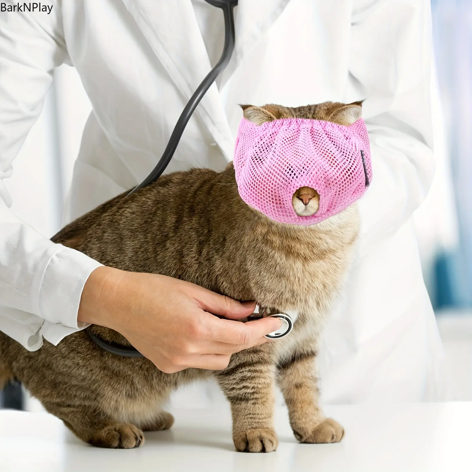 1/2/3 Pack Adjustable Breathable Cat Muzzle Mask, Anti-Bite and Anti-Licking Pet Hood for Cats, Soft Velcro Adjustable Cat Mouth Cover for Grooming, Bathing and Vet Visits, Random Colors