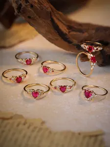 Fashion Simple Versatile Stackable Artificial Ruby Zircon Ring, Daily Wear Wedding Party Holiday Anniversary Gift, Valentine's Day Present
