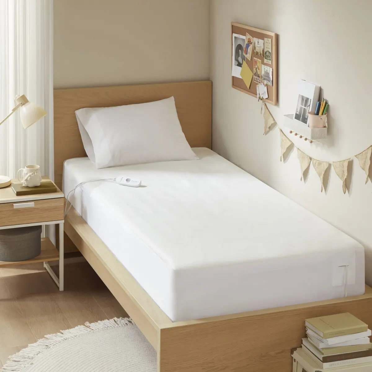 Beautyrest BR55-5283 Heated Mattress Pad, White - Twin Size