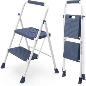 2/3 Step Folding Ladder – 800LB Capacity, Wide Anti-Slip Pedal, Space-Saving Design for Home, Kitchen, Garage & Outdoor – Choose 31″(2 Step) or 40″(3 Step)