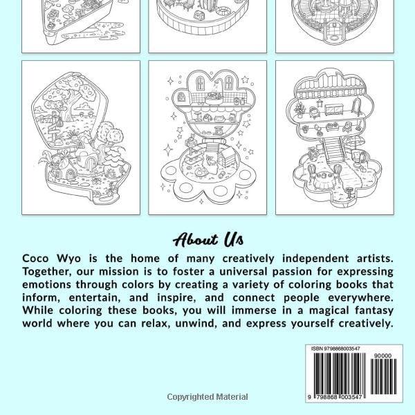 Pocket World: Adult Coloring Book with Miniature Worlds inside Tiny Items for Relaxation and Stress Relief
