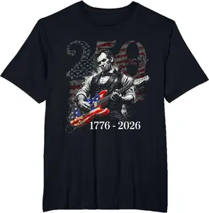 Playing Guitar 4th July 250th Anniversary T-Shirt