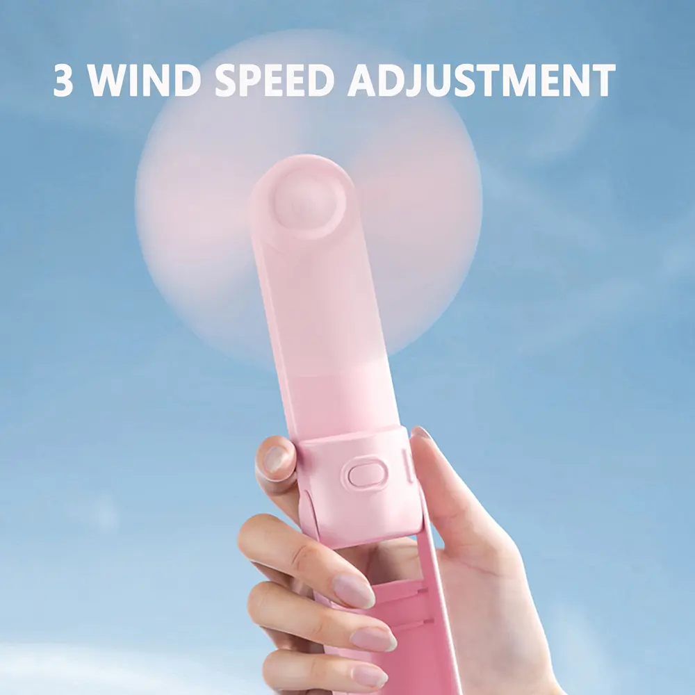 1Pcs USB Rechargeable Personal Foldable Handheld Mini Pocket Fan Household Outdoor Brushless Motor Foldable Travel Fan