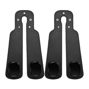 Joytutus 2-Pack Car Headrest Hooks, Multi-Functional Backseat Organizer for Bags, Purses & Phones, Double Hook Design, Black