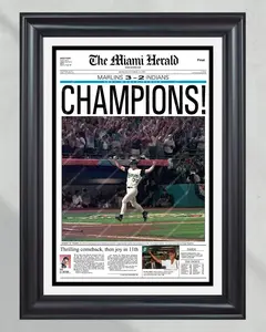 1997 Florida Marlins World Series Champions Front Page Newspaper Print