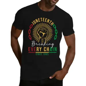 Juneteenth Shirt Men African American T-Shirts Juneteenth Breaking Every Chain Since 1865 Tee Tops