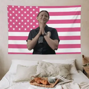 Lucy Chen The Rookie Pink American Flags Tapestry Tim Bradford For Tapestry Wall Decor, Indoor Wall Tapestries, Room Decor, One Side Polyester Wall Flag gifts