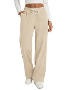 ODODOS Women’s Brushed Fleece Straight Leg Pants – Cozy Warm High-Rise Relaxed Lounge SweatPants with Pockets - 29" Inseam