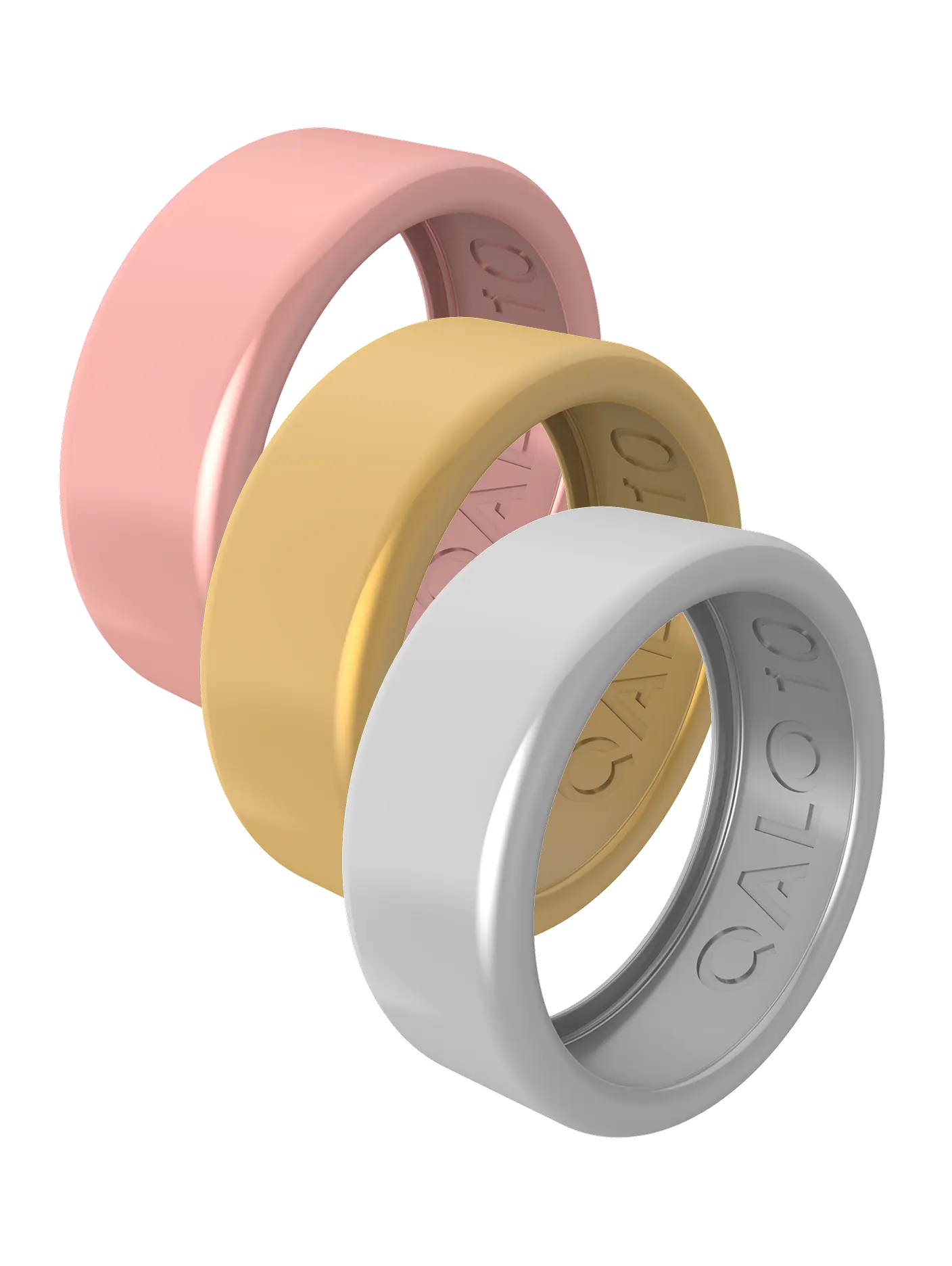Interchangeable QRNT Slim Metallic Cover Rings - 3-Pack Fashion Costume Jewelry Accessories, Interchangeable Rings