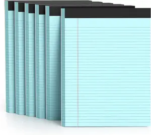 300 Sheets Blue Legal Pads 8.5 x 11 College Ruled Paper 6-Pack Note Pads Narrow Ruled 50 Sheets per Notepad Perforated Writing Pad Durable Sturdy Back 8x11 Pads of Paper