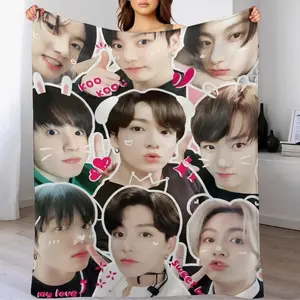 Arirang Blanket Soft Throw for Adults And Children, New Album WouldTour Plush Cozy Warm Flannel Blanket, Bed Sofa Living Room Travel Home Decor Gift
