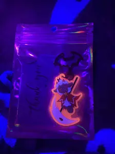 Cult of the Lamb Keychains - Glow-in-the-Dark Acrylic Design with Bat Metal End - Free Packaging & Sticker Included - Unique Quirky Charm for Gifting or Personal Use