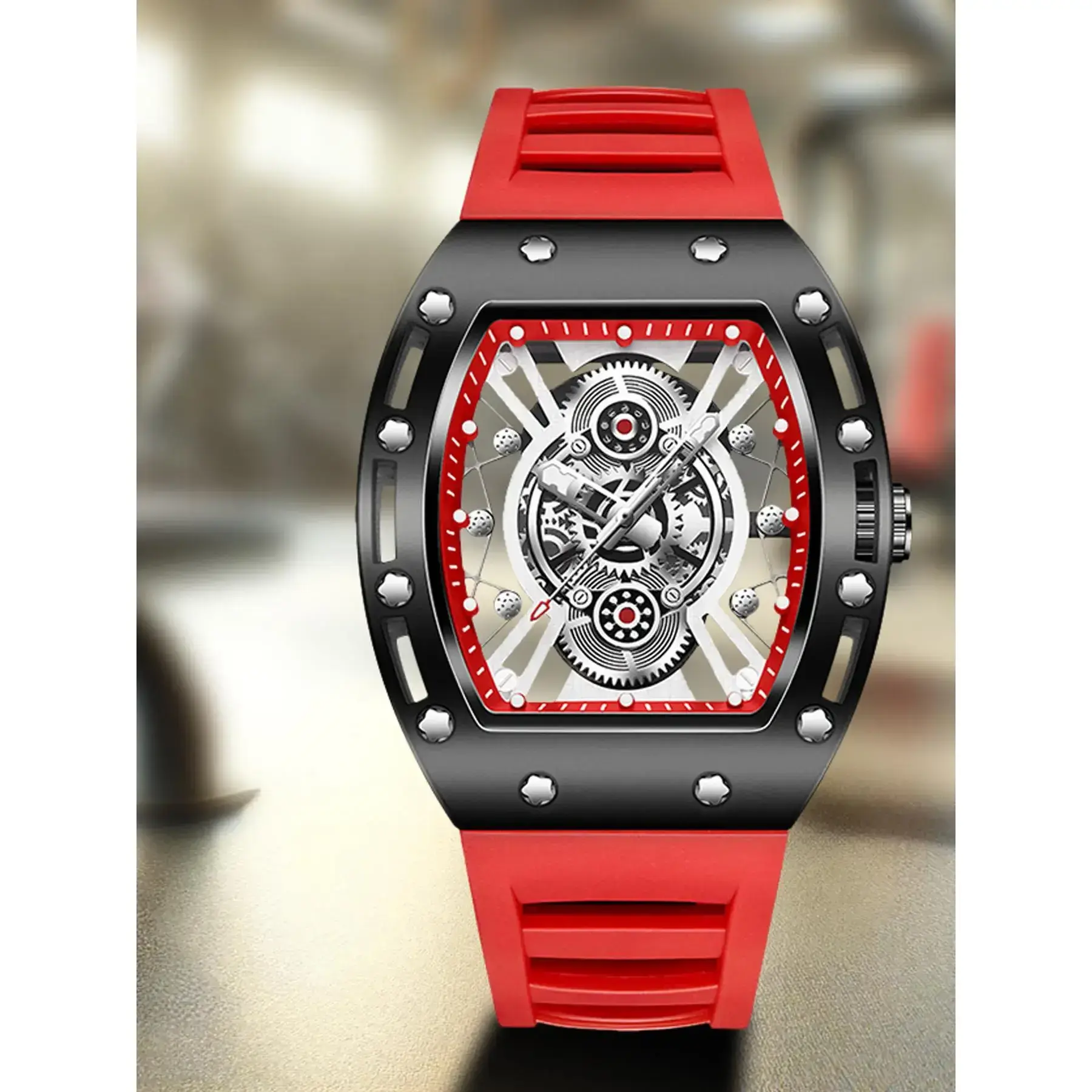 Men's Fashion Watch, Casual Sporty Quartz Watch with Silicone Strap, Trendy Watch for Daily Life, Fashion Watch for Party, Daily Decor, Exquisite Watch for Birthday Gift with Box Men's Fashion Watch, Casual Sporty Quartz Watch with Silicone Strap, Trendy Watch for Daily Life, Fashion Watch for Party, Daily Decor, Exquisite Watch for Birthday Gift with Box