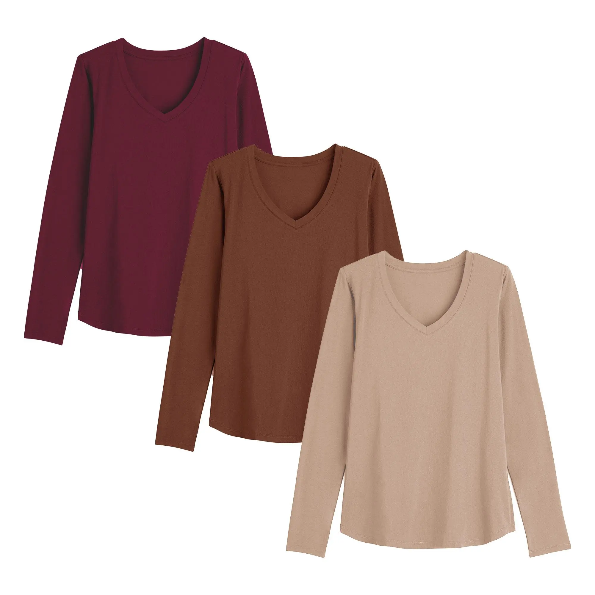 Wine Red/ Rust Red/ Apricot Long Sleeve