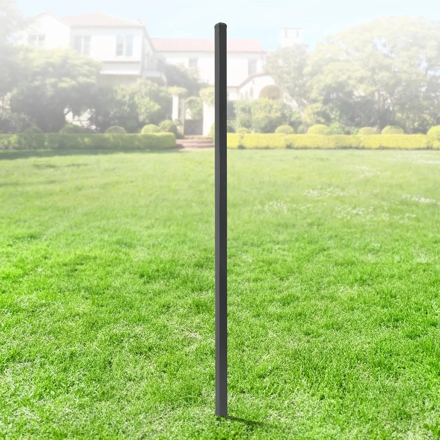 Fencer Wire Heavy Duty 7FT Outdoor Steel Fencing Border Post, 16 Gauge Anti-rust Metal Fence Post, 2” Diameter Decorative Garden Fence Post, Pack of 1/5/10