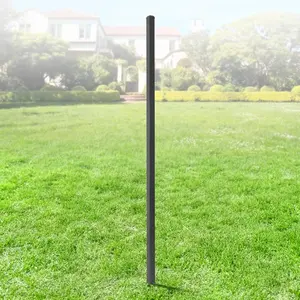 Fencer Wire Heavy Duty 7FT Outdoor Steel Fencing Border Post, 16 Gauge Anti-rust Metal Fence Post, 2” Diameter Decorative Garden Fence Post, Pack of 1/5/10
