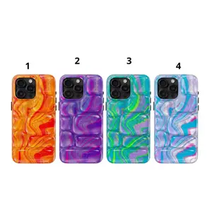 NeeDohS Cool Crush Ice Cube Phone Case, 3D Visual Printed Graphic Hard Phone Cover, Anxiety Sensory Play Blue, iPhone 17 16 15 14 13 12 11