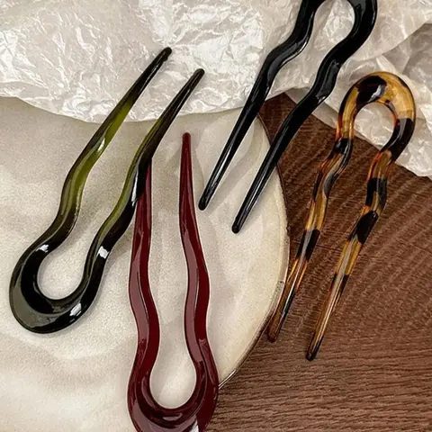 U-Shaped Hairpin, Geometric Hair Pin, U Shaped Hair Pins, Hair Accessories for Women & Girls, Perfect for Everyday Wear, Vacations, Work & School