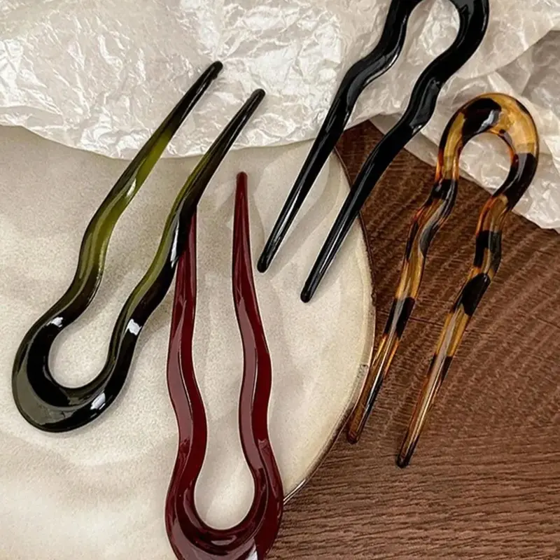 U-Shaped Hairpin, Geometric Hair Pin, U Shaped Hair Pins, Hair Accessories for Women & Girls, Perfect for Everyday Wear, Vacations, Work & School