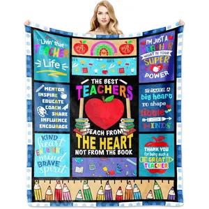 60"x50" Teacher Appreciation Blanket, Thoughtful Gift for Mentors, Ideal for Teacher's Day, Retirement Occasions, Teacher Appreciation Gifts Soft Flannel Throw