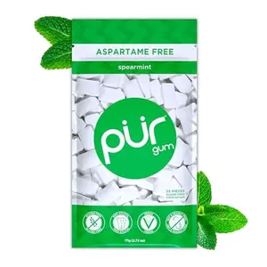 PUR Gum | Aspartame Free Chewing Gum | Xylitol | Natural Spearmint Flavored Gum, 55 Pieces (Pack of 1)