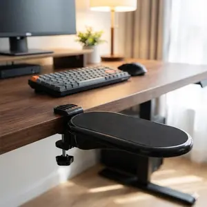 Ergonomic Wrist Rest Mouse Pad with Anti-Slip Stand, Multi-Angle Hover Portable Design for Carpal Tunnel Relief. Detachable Keyboard Wrist Support for Gaming, Office, and Drawing, Prevents Mouse Arm Fatigue.