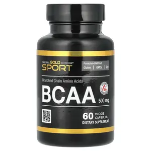 California Gold Nutrition BCAA, AjiPure® Branched Chain Amino Acids 2:1:1 with L-Leucine, L-Isoleucine, and L-Valine, 500 mg, 60 Veggie Capsules