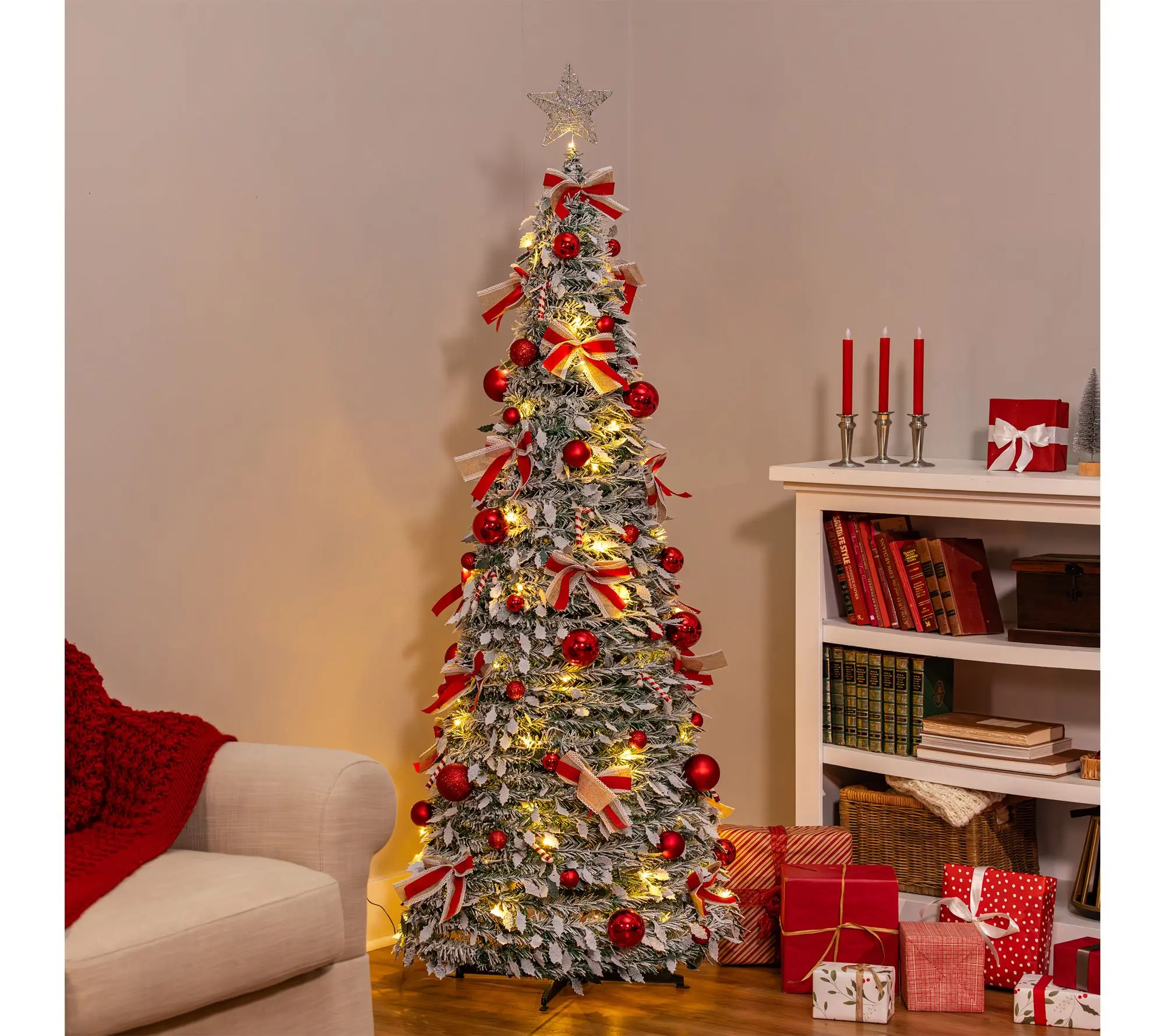 Evergreen 71"H LED Artificial Collapsible Christmas Tree