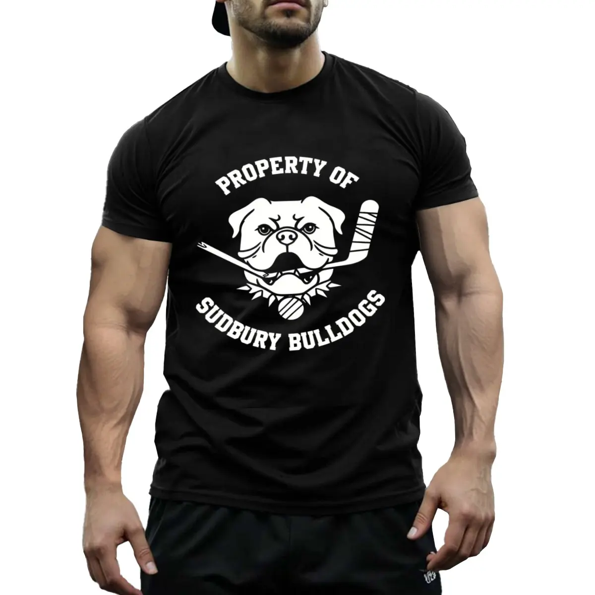 Men's 100% Cotton Shoresy Sudbury Bulldogs Property T-Shirt, Short-Sleeve Hockey Bulldog Graphic Top Casual Menswear