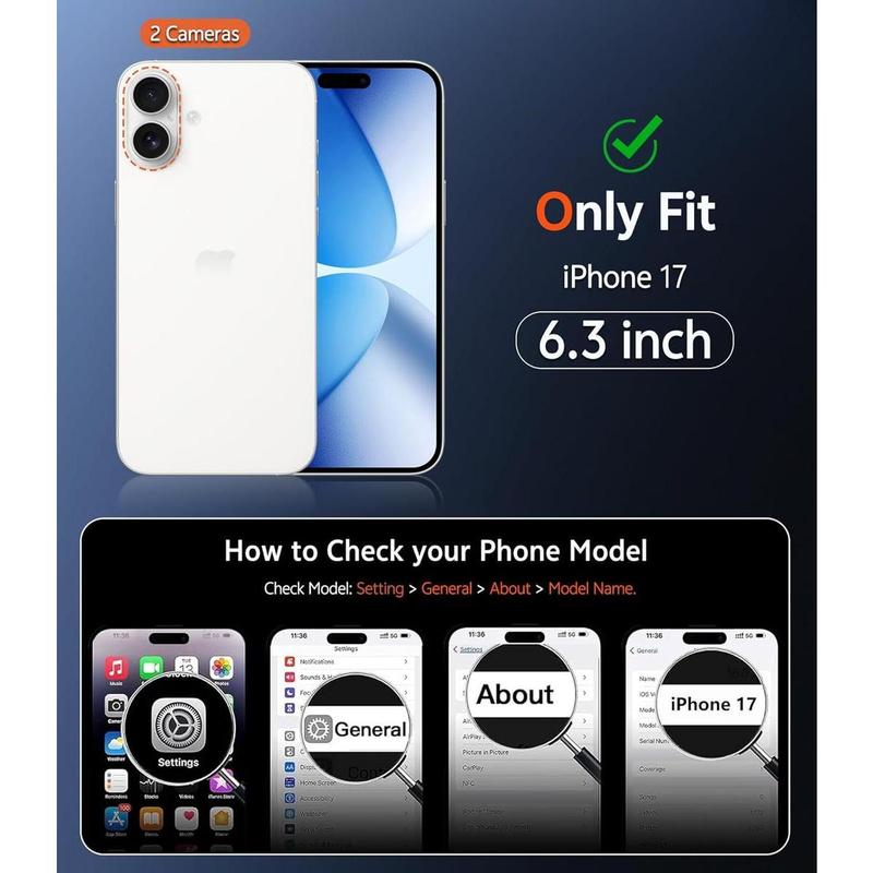 iPhone 17 Case Clear: Magnetic Transparent Phone Cases with Screen Protector Slim Anti Yellowing Military Grade Drop Protection Rugged Shockproof Protective Cell Phone Cover (A-Clear)/jubal phone case heather and dave 2 brooke and jubal phone cases 2 lora