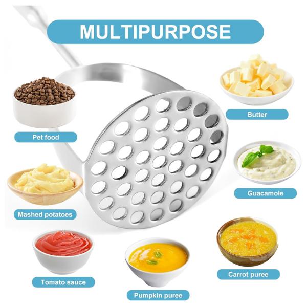 Potato Masher Stainless Steel - Mashed Potato Masher Kitchen Utensil,Potato Smasher For Potatoes, Bean, Vegetable & Fruits,Pet Food, Heavy Duty Metal Avocados Smasher Tool, Dishwasher Safe, 14 Inch Potato Masher Stainless Steel - Mashed Potato Masher Kitchen Utensil,Potato Smasher For Potatoes, Bean, Vegetable & Fruits,Pet Food, Heavy Duty Metal Avocados Smasher Tool, Dishwasher Safe, 14 Inch