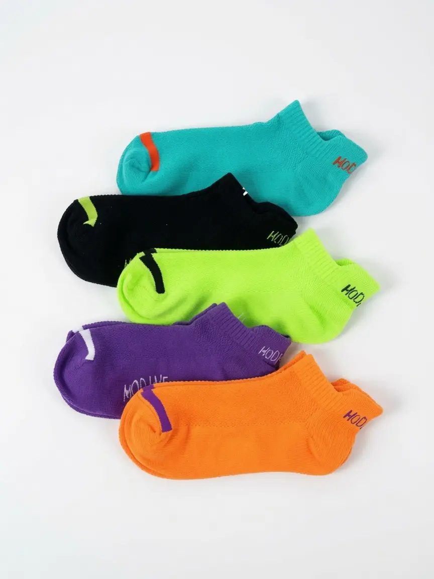 Women's 5 Pairs Colorful Ankle Socks, Skin-Friendly Breathable Knit, Lightweight Thin and Soft, High Stretch for All-Day Comfort, Trendy Multicolor Multipack Ideal for Summer Daily Casual and Leisure Outfits
