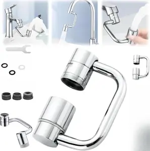 Upgraded Universal Sink Faucet 1080° Rotating Faucet Extender with Upward Facial Mist, U Shaped Faucet Extender, 360° Faucet Aerator for Bathroom Kitchen, 4 Water Modes Adjustable swivel aerator extender