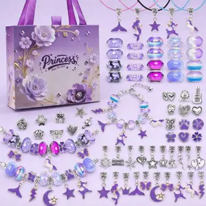 2026New Charm Bracelet Making Kit 67pcs Jewelry Making Kits Dream Purple Jewelry Making Accessories Beading Kit Bracelet for Women Necklace Making Set Beading Jewelry Making Crafts Birthday Girlfriend NewYear Valentines Toy Gifts Girl Decor for Her