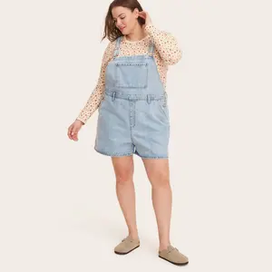 Women's Denim Shortalls - Parke Light Wash 1X