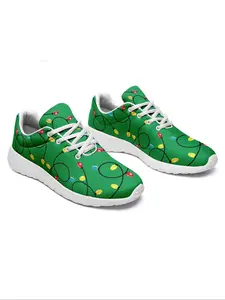 Men's Christmas Themed Lace Up Low Top Sneakers, Casual Comfortable Breathable Sports Shoes, Male All-match Round Toe Shoes for Daily Wear Designer Shoes