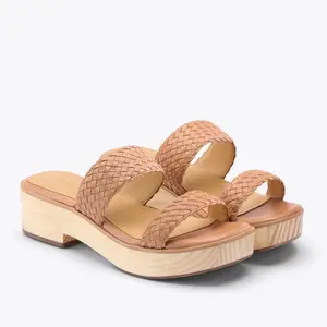 Ellie All-Day Woven Clog Almond