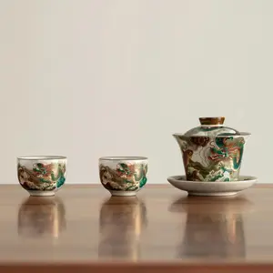 Ru Kiln Teaset Jianzhan Tea Cup Set Handcrafted for Authentic Tea Drinking Experience Elegant Gift