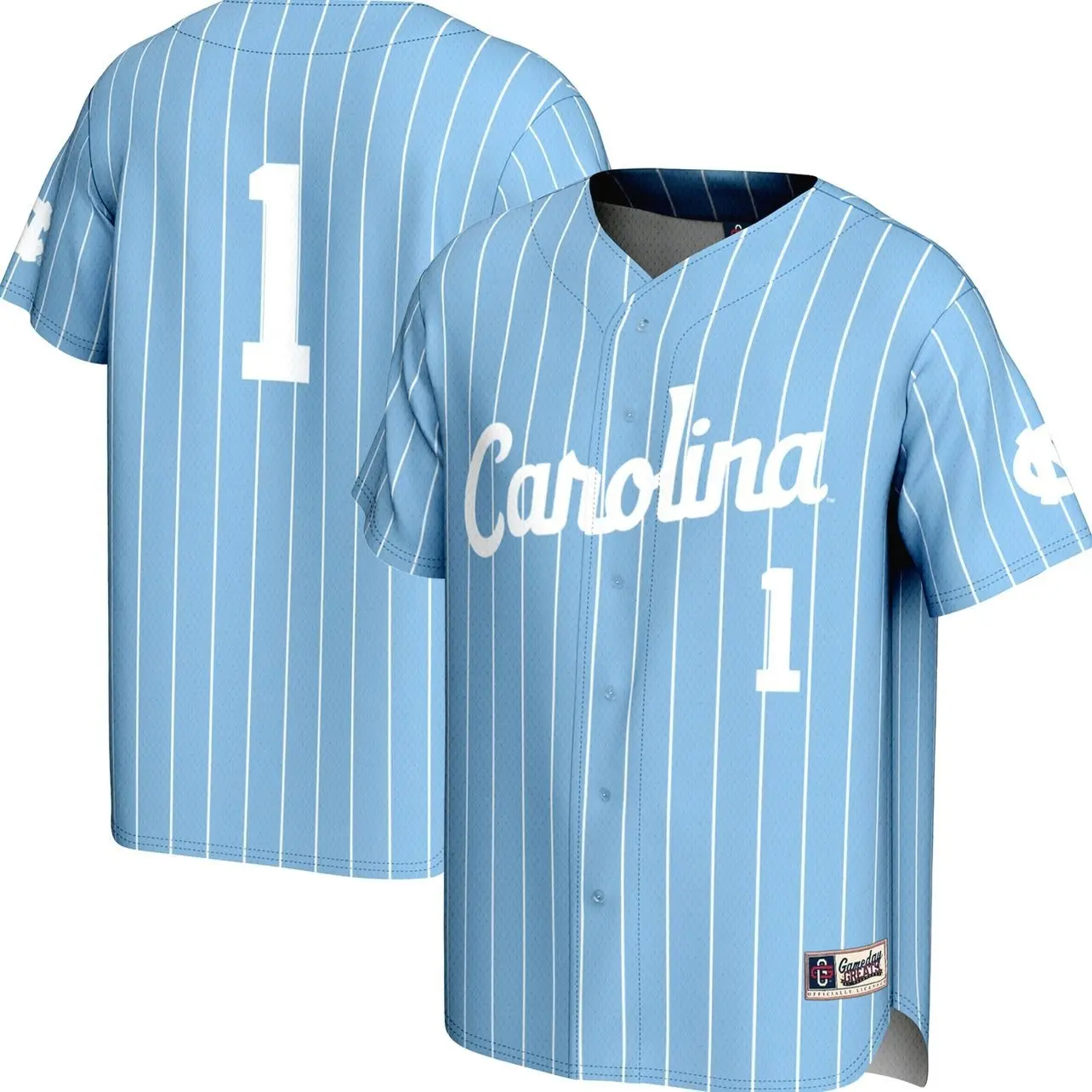 #1 North Carolina Tar Heels GameDay Greats Lightweight Baseball Jersey - Carolina Blue